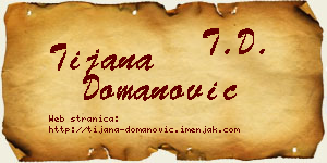 Tijana Domanović vizit kartica